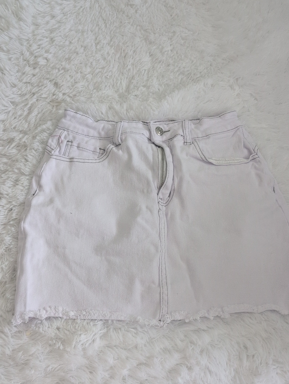 Light White Denim Mini Skirt - Unbranded